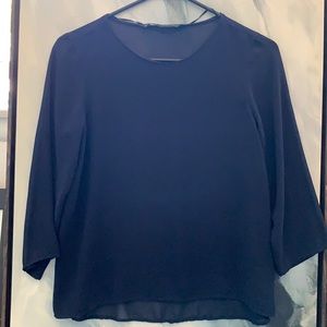 Navy Blue Zara Chiffon Top